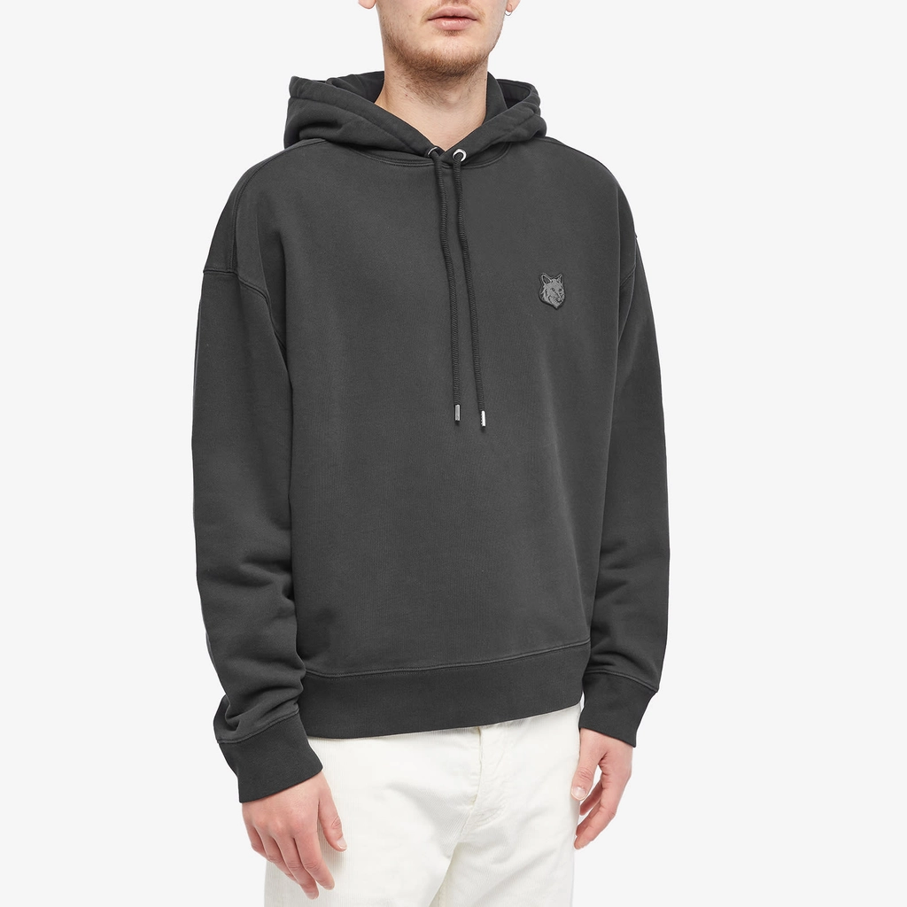 Maison Kitsune Tonal Fox Head Patch Oversize Hoodie Black